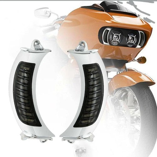 Front Headlight Fairing Vent Turn Signal Light Fit For Harley Road Glide 15-2024
