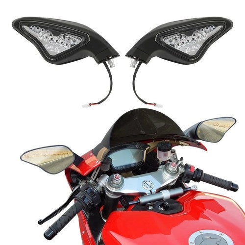 Rear View Mirrors LED Turn Signal Fit for Ducati 848 Evo 1098 1098S 1098R 1198S