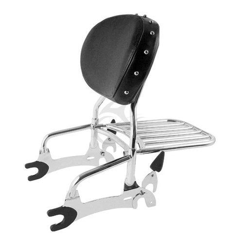 12" Backrest Sissy Bar Pad Rack Fit For Indian Chief Classic/Vintage/Dark Horse