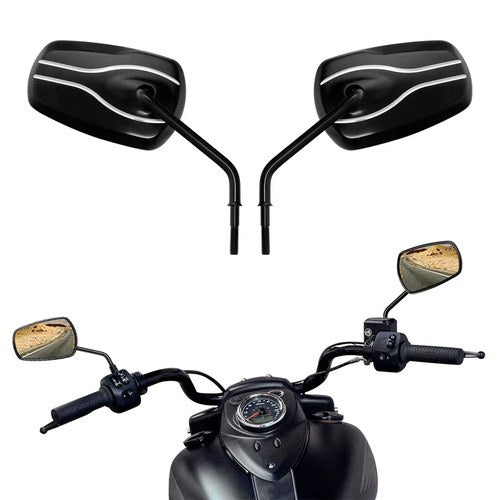 8mm Rear View Side Mirrors Fit For Harley Dyna Softail Sportster Touring Glide