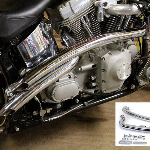 Curved Radius 2 inch Drag Pipe Set Chrome for Harley-Davidson