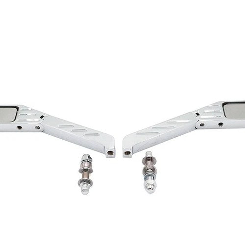 Rectangle Ball Milled Mirror Set with Billet Stems for Harley-Davidson