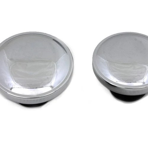 Ratcheting Style Gas Cap Set Vented and Non-Vented Chrome for Harley-Davidson
