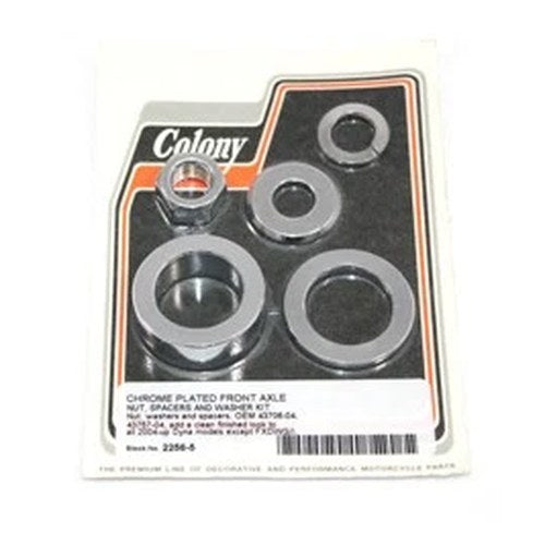 Front Axle Spacer Kit Smooth Style Chrome for Harley-Davidson