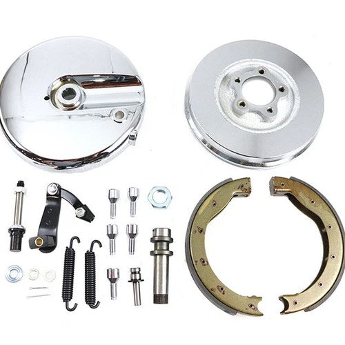 Front Brake Backing Plate Kit Left Side Satin Chrome for Harley-Davidson