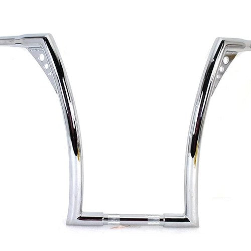 17 inch Chrome Z-Bar Handlebar with Indents for Harley-Davidson