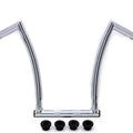 15 inch Chrome ChiZeled Z-Bar Handlebar with Indents for Harley-Davidson