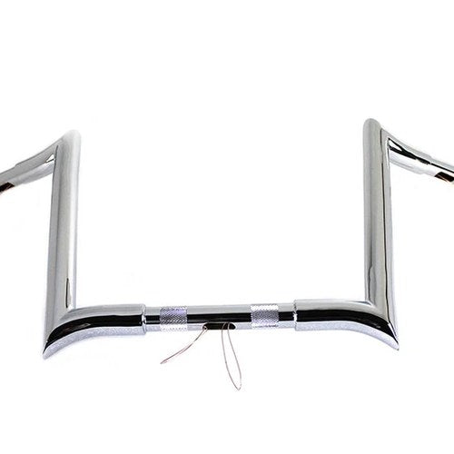12 inch Chrome Z-Bar Handlebar with Indents for Harley-Davidson