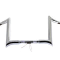 12 inch Chrome Z-Bar Handlebar with Indents for Harley-Davidson