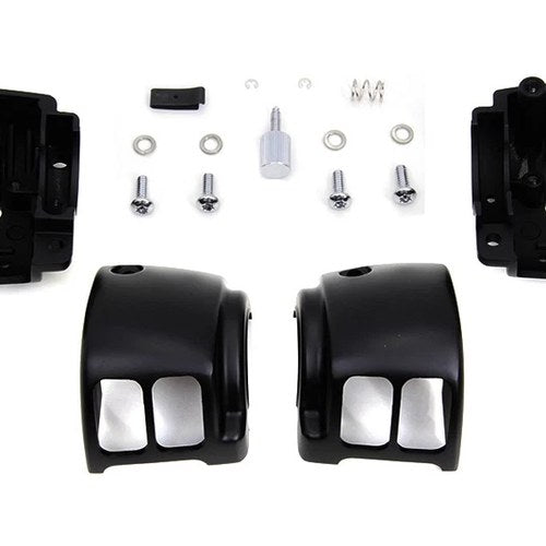 Handlebar Control Switch Housing Kit Black for Harley-Davidson