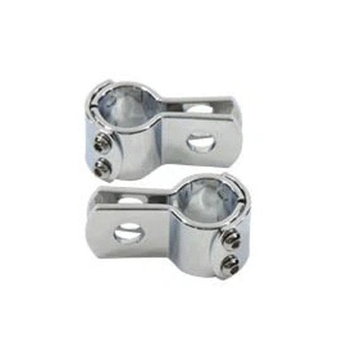 Chrome 1 inch Footpeg Mount Clamp Set for Harley-Davidson