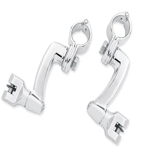 360° Adjustable Passenger Footpeg Mount Kit Chrome for Harley-Davidson