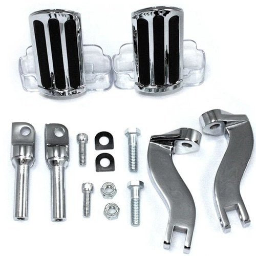 Rail Style Adjustable Footpeg Kit Chrome for Harley-Davidson