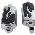 Chrome Flame Style Footpeg Set for Harley-Davidson