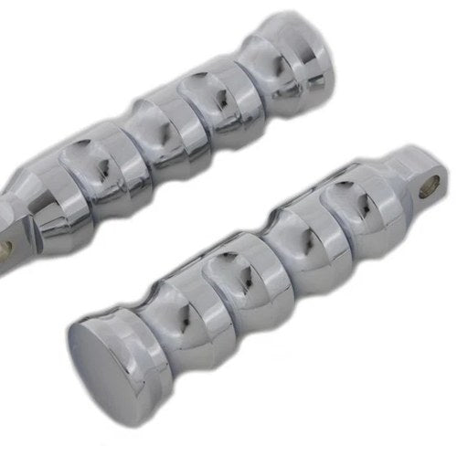 Chrome Contour Grooved Footpeg Set for Harley-Davidson