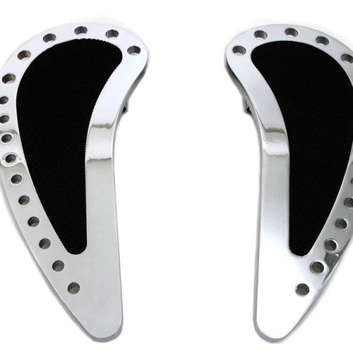 Chrome Driver Half Moon with Rubber Footboard Set for Harley-Davidson