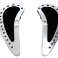 Chrome Driver Half Moon with Rubber Footboard Set for Harley-Davidson