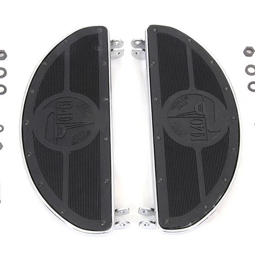 World's Fair Style Half Moon Footboard Set Chrome for Harley-Davidson
