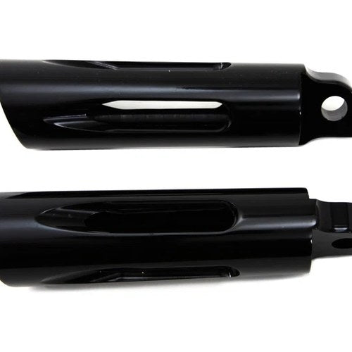 Black Milled Style Slasher Footpeg Set for Harley-Davidson