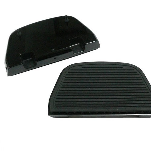 Black Rear Ribbed Passenger Footboard Kit for Harley-Davidson