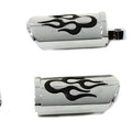 Flame Style Adjustable Footpeg Set Chrome for Harley-Davidson