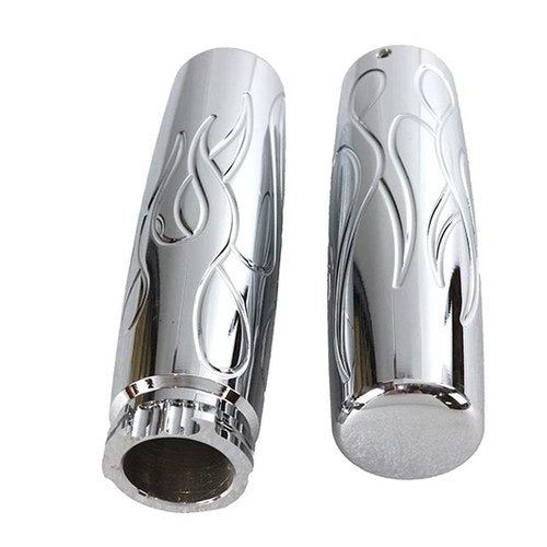 Billet Flame Style Grip Set for Harley-Davidson