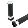 Black Grip Set with Chrome End Caps for Harley-Davidson