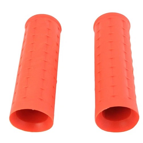 Replica Waffle Handlebar Grip Set with Plug Hole Orange for Harley-Davidson