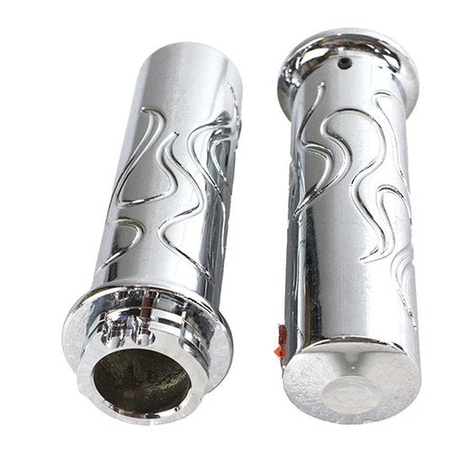 Billet Flanged Flame Style Grip Set for Harley-Davidson