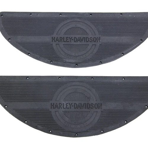 Black Rubber Footboard Mat Set for Harley-Davidson