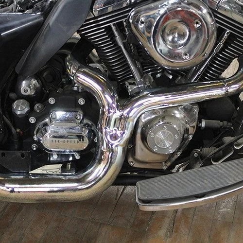 2 into 1 Exhaust Header Set Chrome for Harley-Davidson