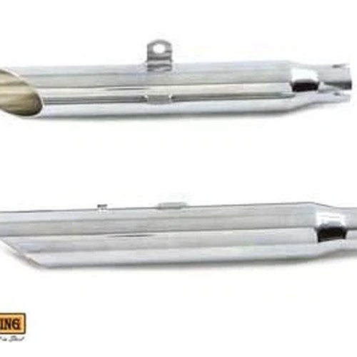 Wyatt Gatling Chrome Slash Slip-On Muffler Set for Harley-Davidson