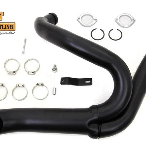 Black Wyatt Gatling 2 into 1 Exhaust Pipe Header Kit for Harley-Davidson