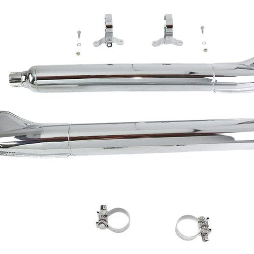 1961 Style Fishtail Muffler Kit Chrome for Harley-Davidson