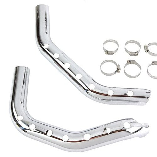 Drilled Heat Shield Set Chrome for Harley-Davidson