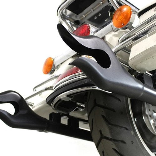 36 inch Straight Flame Exhaust Pipe Extension Set Black for Harley-Davidson