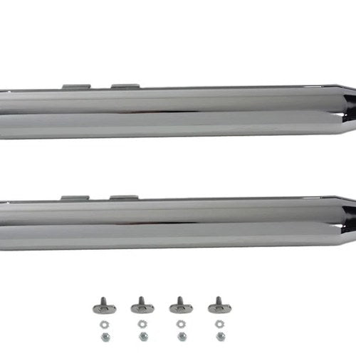 Muffler Set With Chrome Long Tapered End Tips for Harley-Davidson