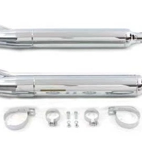 Replica Fishtail Muffler Set Chrome for Harley-Davidson