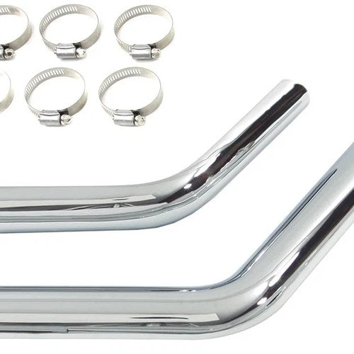 Drag Exhaust Pipe Heat Shield Set Chrome for Harley-Davidson