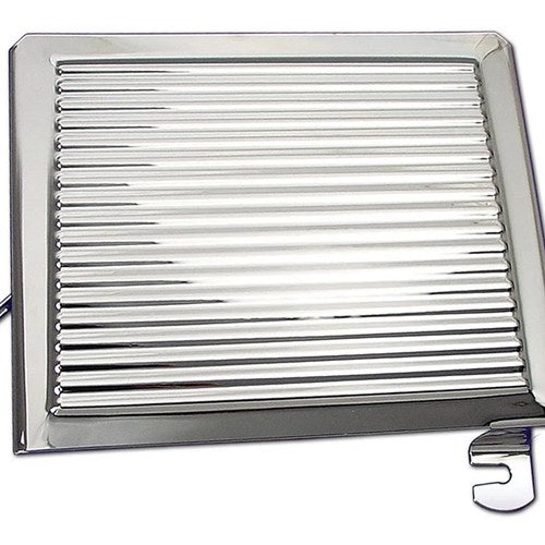 Chrome Ribbed Battery Side Cover for Harley-Davidson