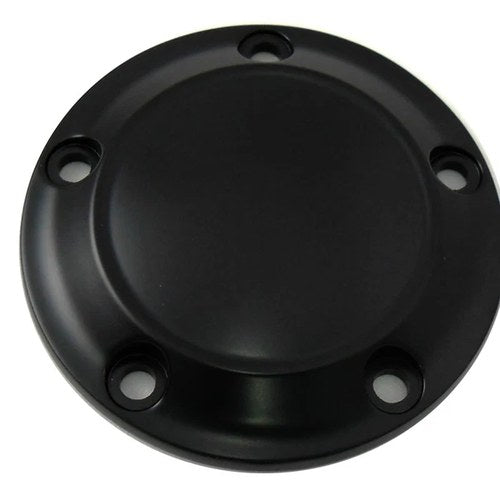 Black 5-Hole Smooth Ignition System Cover for Harley-Davidson