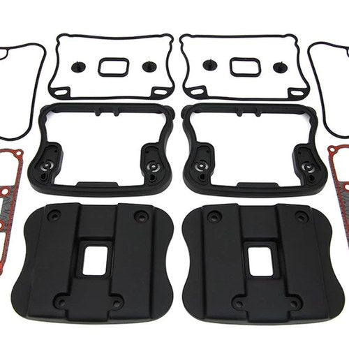 Top Rocker Box Cover and D-Ring Kit Black for Harley-Davidson