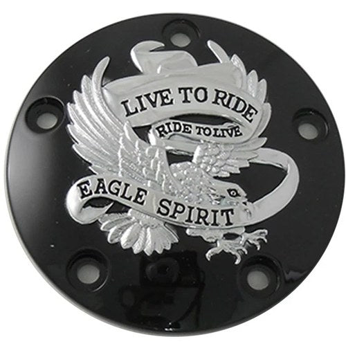 Black 5-Hole Eagle Spirit Point Cover for Harley-Davidson