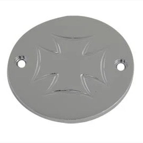 Chrome 2-Hole Maltese Ignition System Cover for Harley-Davidson