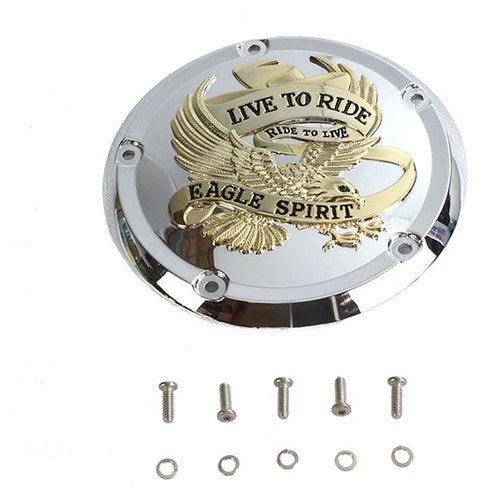 5-Hole Derby Cover Gold Inlay for Harley-Davidson