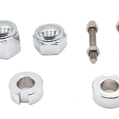 Chrome Rear Axle Adjuster and Nut Kit for Harley-Davidson