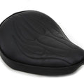 Black Solo Seat with Flame Stitch for Harley-Davidson