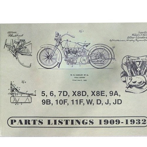 Parts Book for 1909-1932 V-Twins for Harley-Davidson