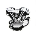 Black and White Knucklehead Engine Patches for Harley-Davidson