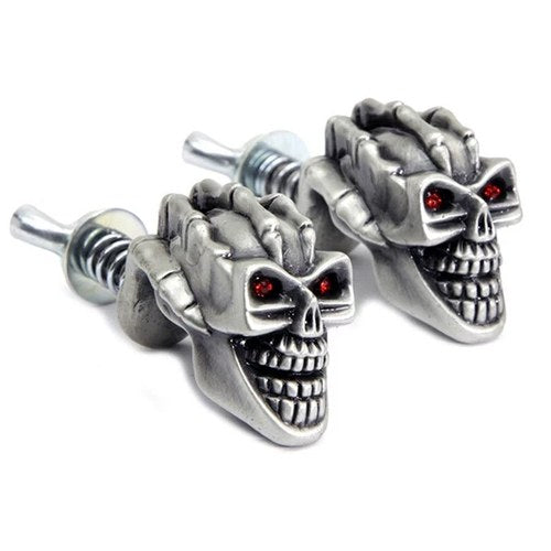 Skull with Skeleton Hand License Plate Topper Set for Harley-Davidson